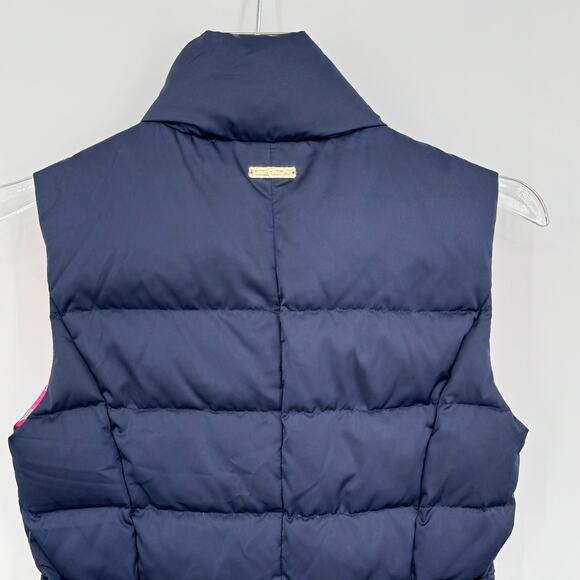 Lilly Pulitzer Isabelle puffer vest down filled XS zip front quilted navy blue - Picture 6 of 12